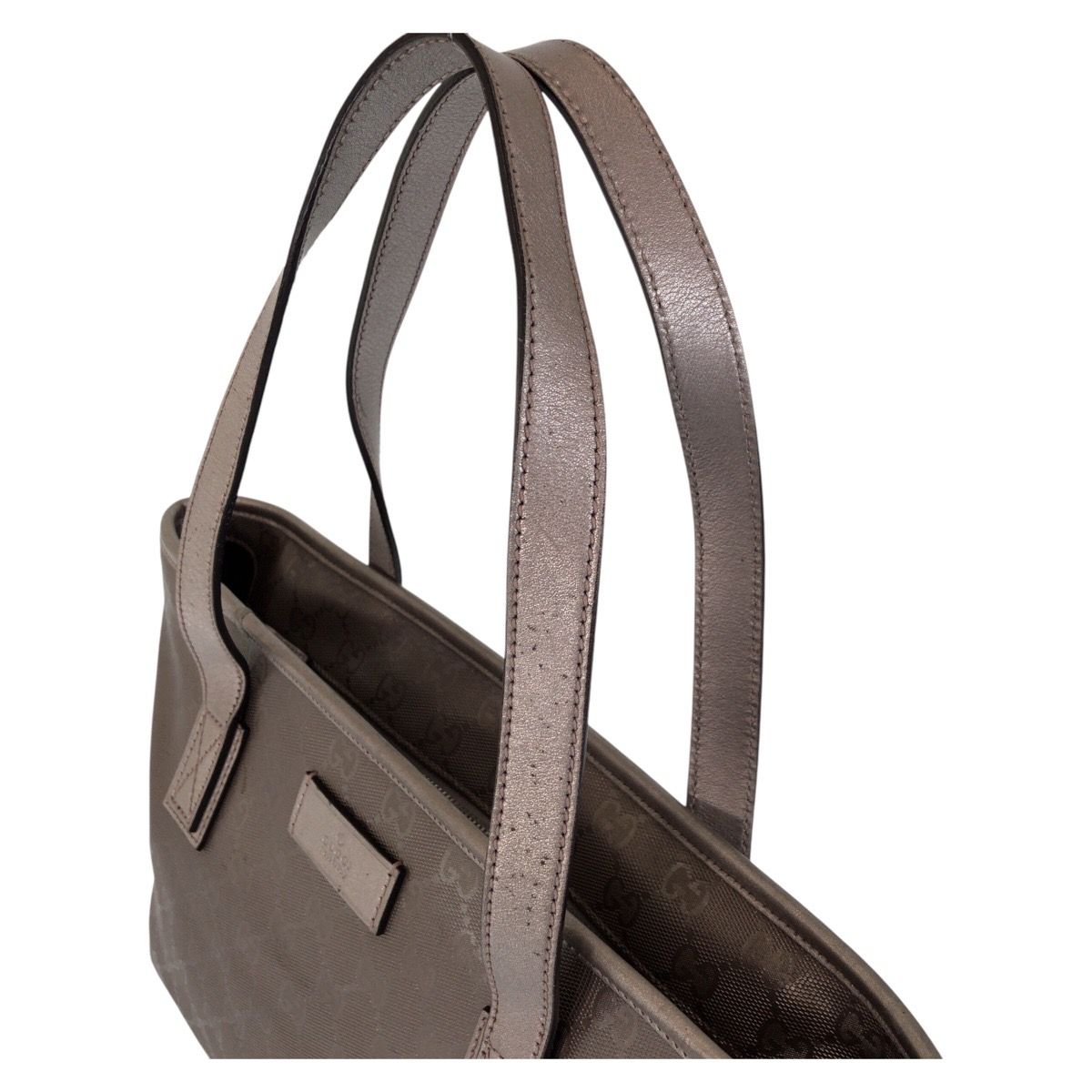Gucci GG Supreme Gray Leather Tote Shoulder Bag — view 6