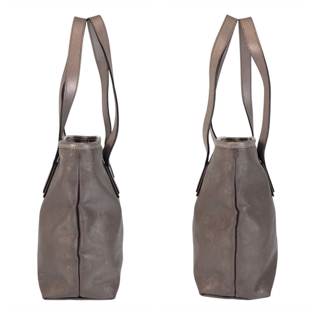 Gucci GG Supreme Gray Leather Tote Shoulder Bag — view 8