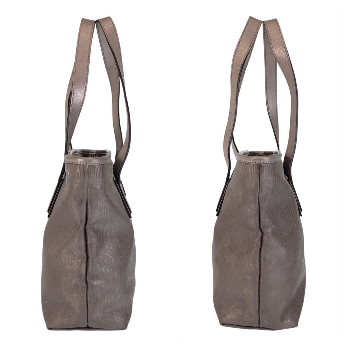Gucci GG Supreme Gray Leather Tote Shoulder Bag — view 8