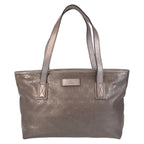 Gucci GG Supreme Gray Leather Tote Shoulder Bag