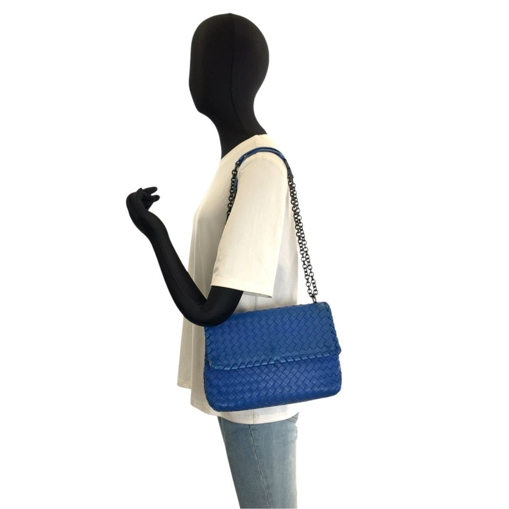 Bottega Veneta Intrecciato Olympia Blue Chain Shoulder Bag — view 8