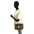 Louis Vuitton Monogram Solonge Brown Gold Leather Shoulder Bag Pochette — view 7