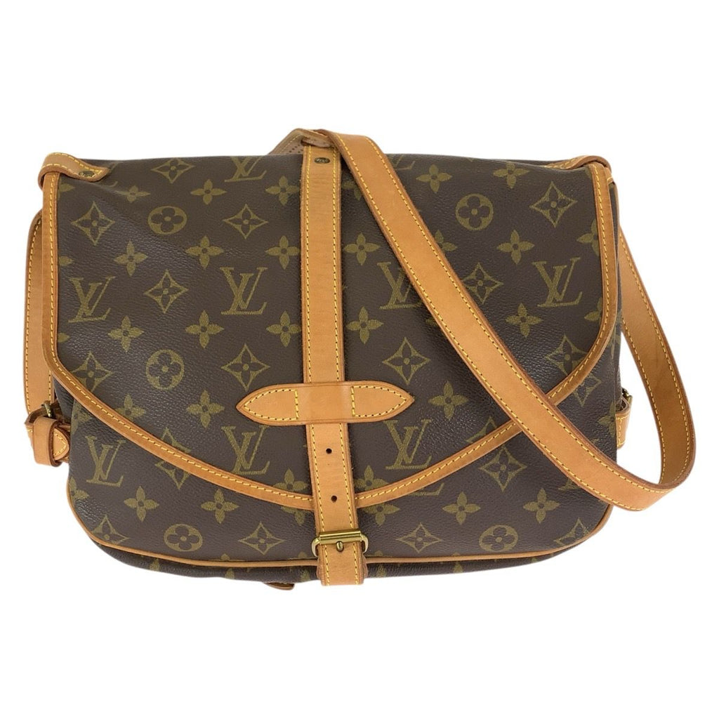 Louis Vuitton Monogram Saumur 30 Brown Gold Leather