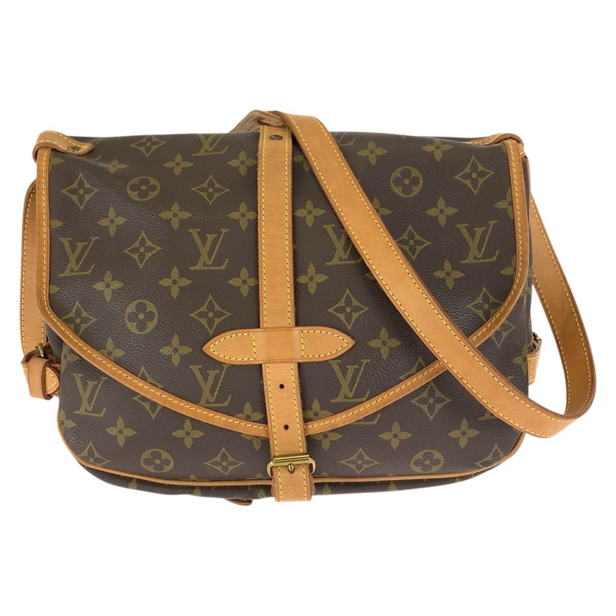 Louis Vuitton Monogram Saumur 30 Brown Gold Leather