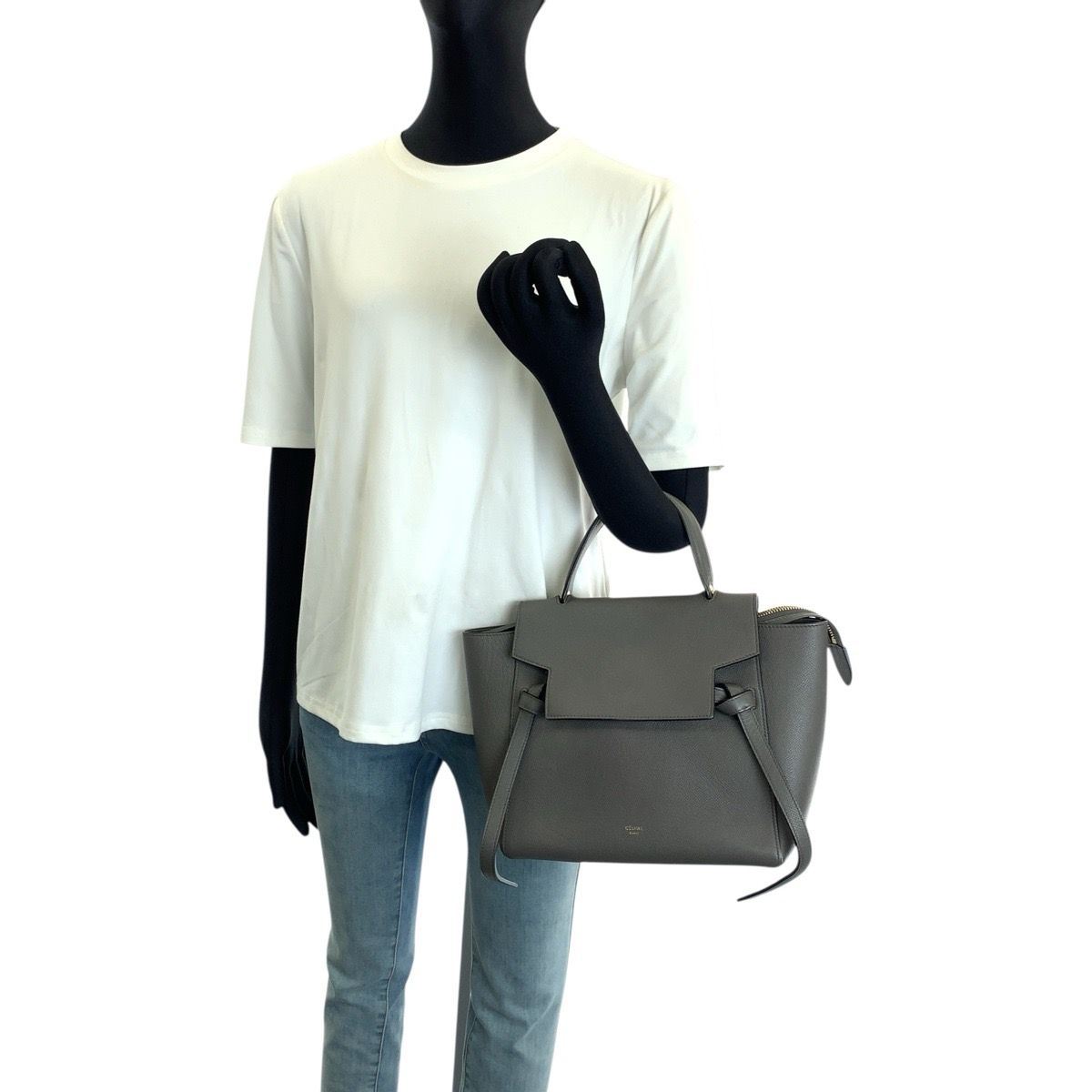 Celine Belt Bag Gray Gold Leather 2-Way — view 6