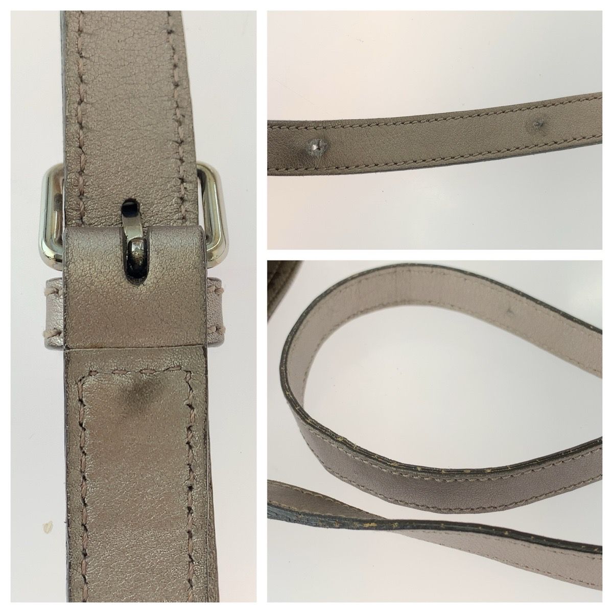 Gucci GG Supreme Beige Metallic Silver Shoulder Bag Pochette — view 6