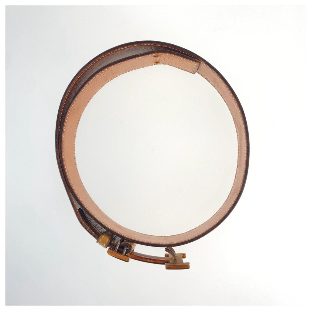 Hermes Vintage H Belt Constance Brown Camel Gold Leather — view 5