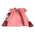 Loewe Flamenco Fringe Pink Bordeaux Silver Leather Shoulder Bag