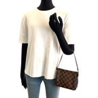 Louis Vuitton Damier Trousse Makeup Brown Handbag Pouch — view 6