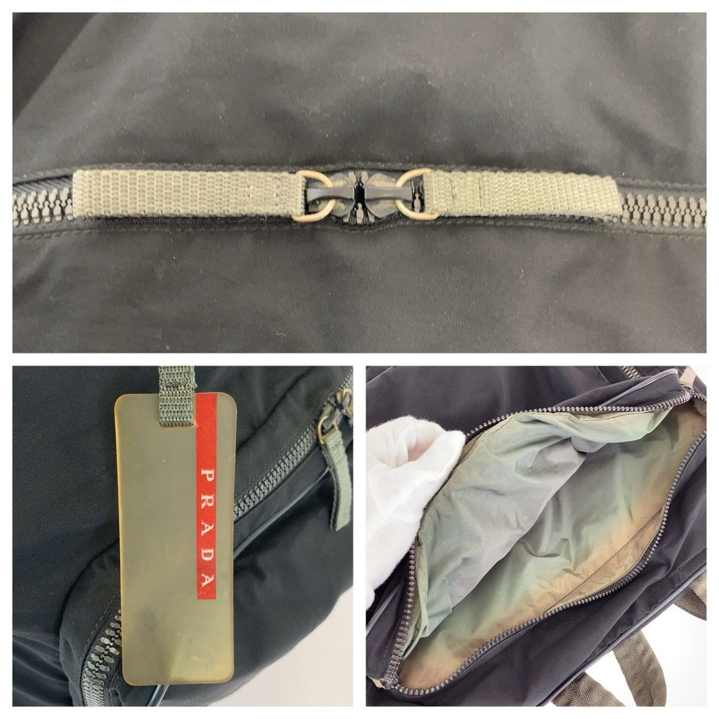 Prada Sports Line 2-Way Black Silver Nylon Boston Bag — view 6