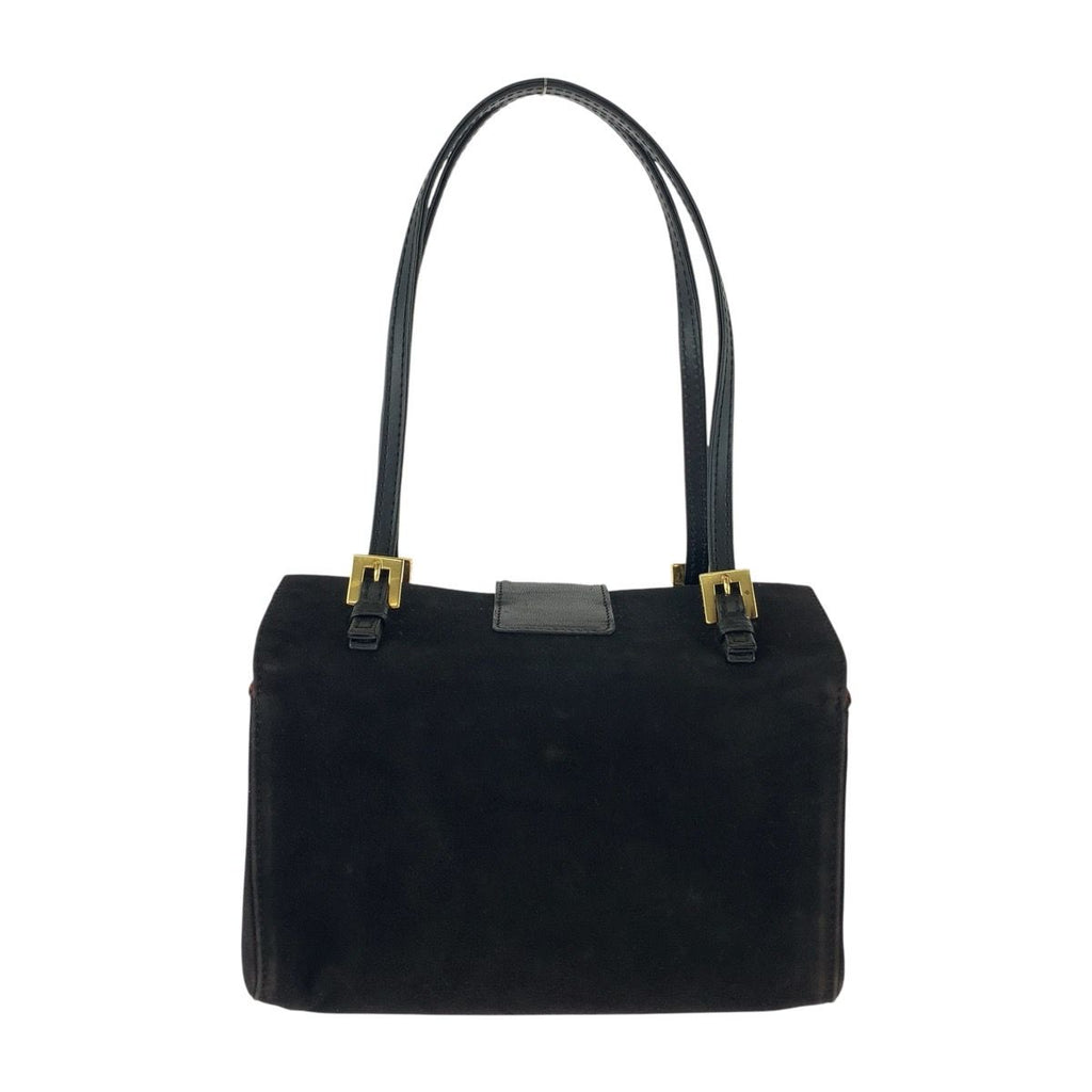 Fendi Vintage Mamma Black Gold Suede Handbag — view 2