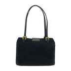 Fendi Vintage Mamma Black Gold Suede Handbag — view 2