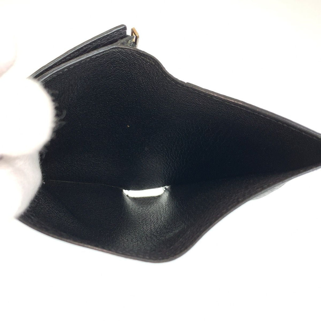 Hermes Jura Black Leather Fold Wallet Compact — view 5