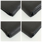 Hermes Jura Black Leather Fold Wallet Compact — view 7