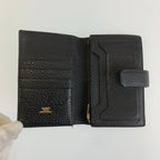 Hermes Jura Black Leather Fold Wallet Compact — view 4