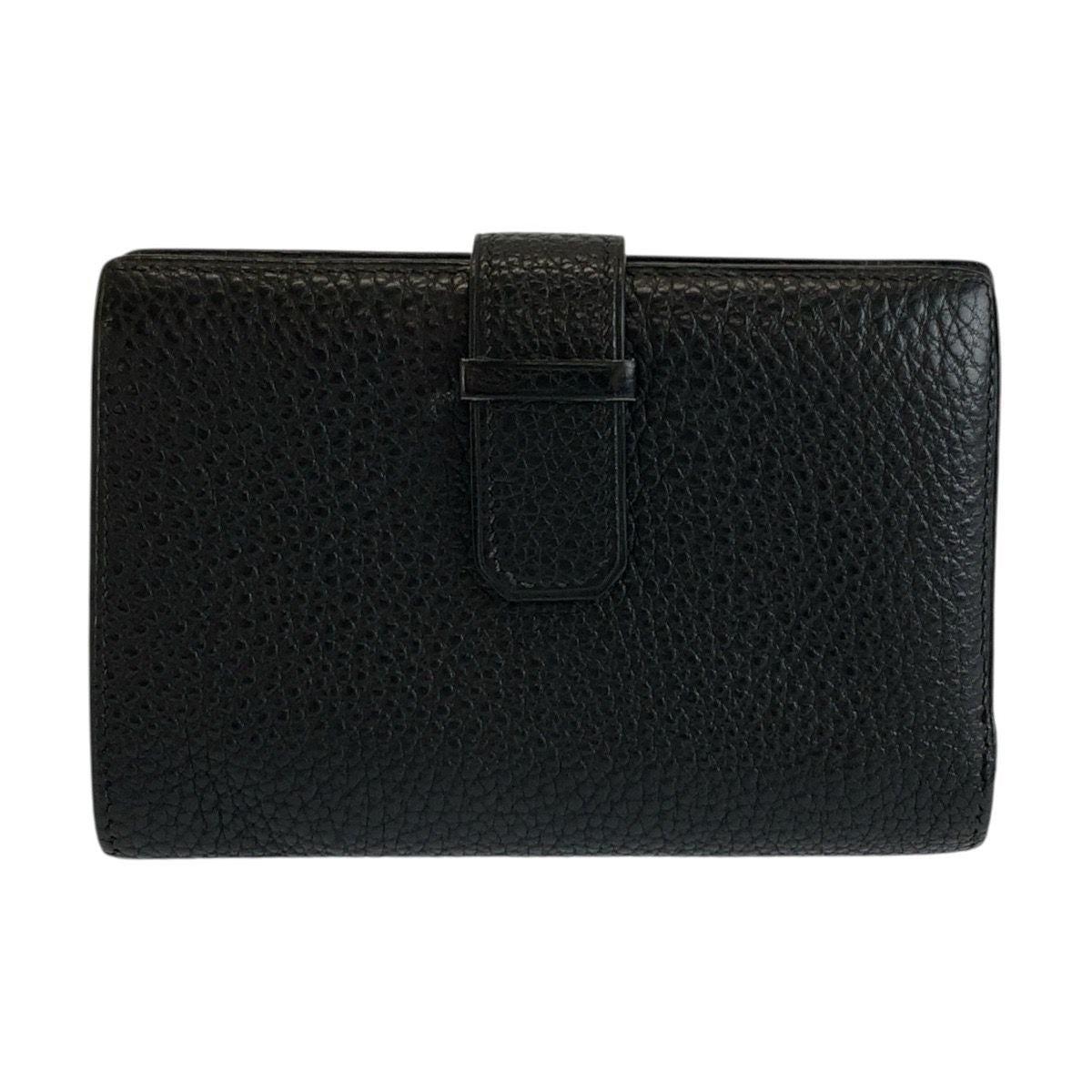 Hermes Jura Black Leather Fold Wallet Compact