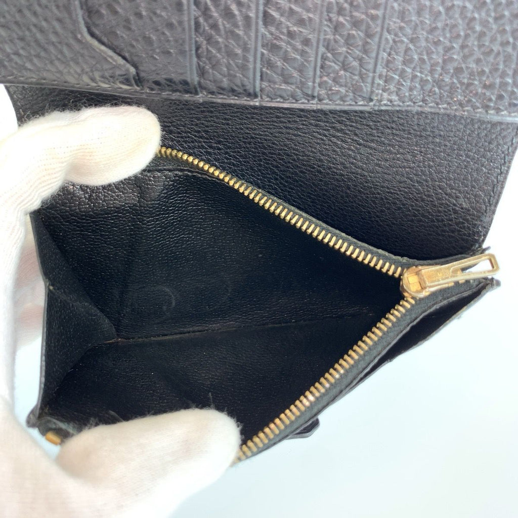 Hermes Jura Black Leather Fold Wallet Compact — view 6