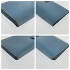 Hermes Bearn Blue Jean Light Gold Veau Epsom Trifold Wallet — view 4