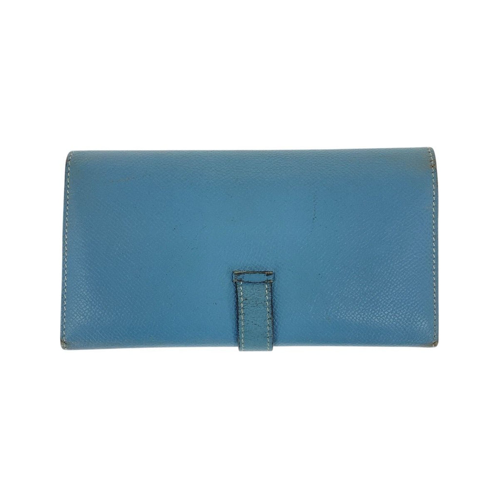 Hermes Bearn Blue Jean Light Gold Veau Epsom Trifold Wallet — view 2