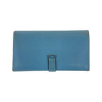 Hermes Bearn Blue Jean Light Gold Veau Epsom Trifold Wallet — view 2