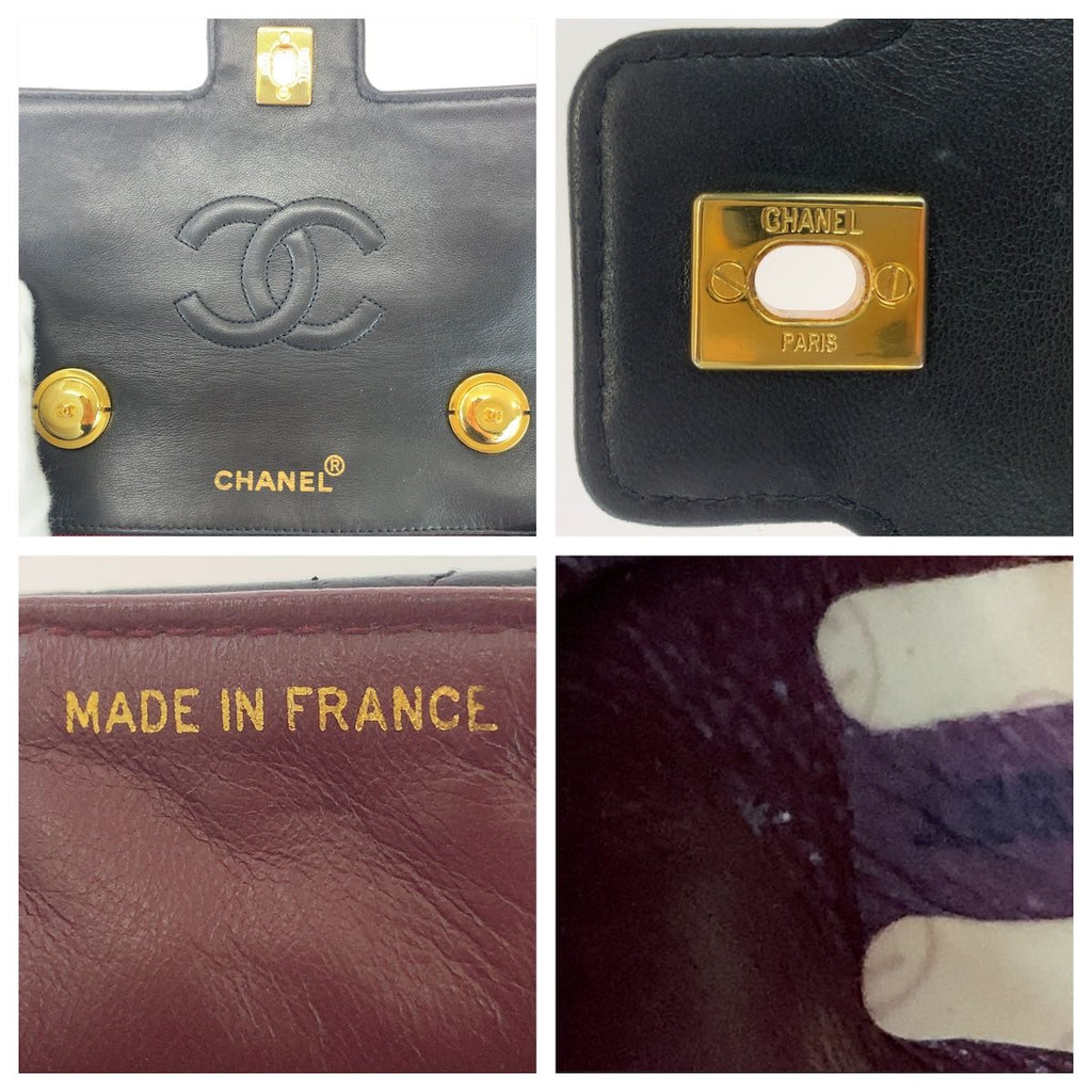 Chanel Vintage Quilted CC Logo Turnlock Black Gold Lambskin Handbag — view 4
