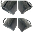 Chanel Vintage Quilted CC Logo Turnlock Black Gold Lambskin Handbag — view 3