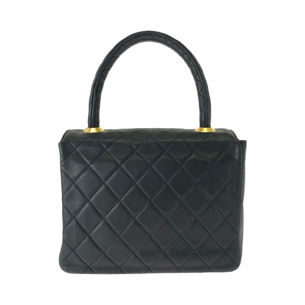 Chanel Vintage Quilted CC Logo Turnlock Black Gold Lambskin Handbag — view 2