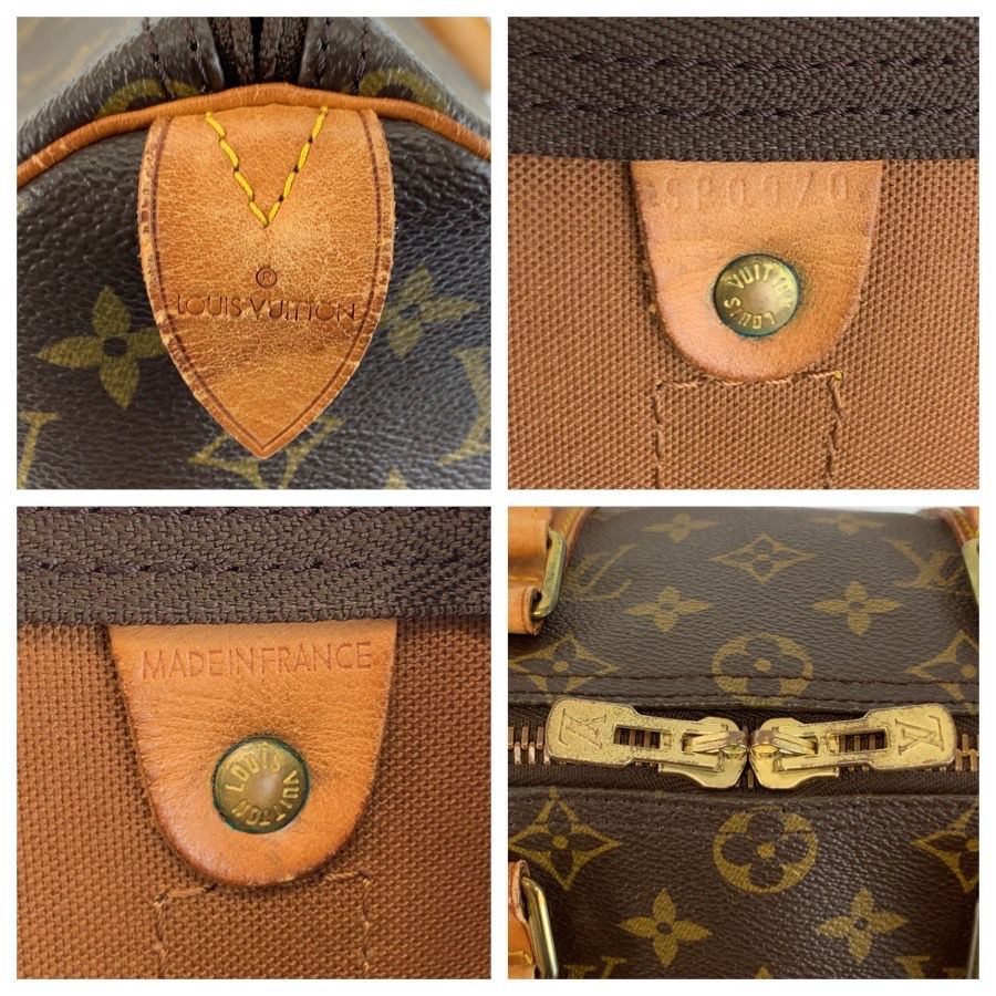 Louis Vuitton Monogram Keepall 45 Brown Gold Leather Boston Bag — view 3