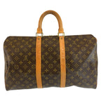 Louis Vuitton Monogram Keepall 45 Brown Gold Leather Boston Bag — view 2