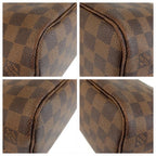 Louis Vuitton Damier Neverfull PM Brown Leather Tote Bag — view 3