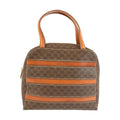 Celine Vintage Macadam Brown Gold Leather Handbag