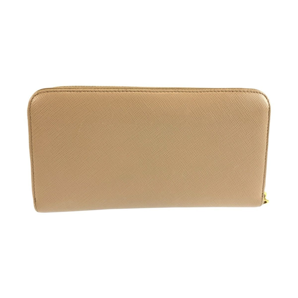 Prada Saffiano Beige Gold Leather Wallet