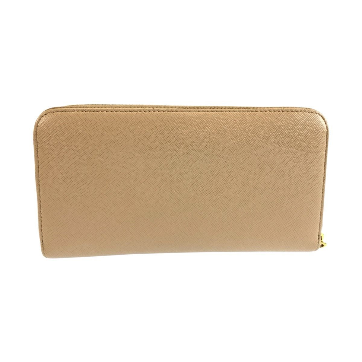 Prada Saffiano Beige Gold Leather Wallet