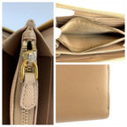 Prada Saffiano Beige Gold Leather Wallet — view 7