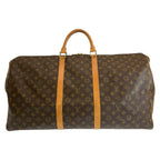Louis Vuitton Monogram Keepall 60 Brown Gold Leather Boston Bag