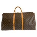 Louis Vuitton Monogram Keepall 60 Brown Gold Leather Boston Bag — view 2
