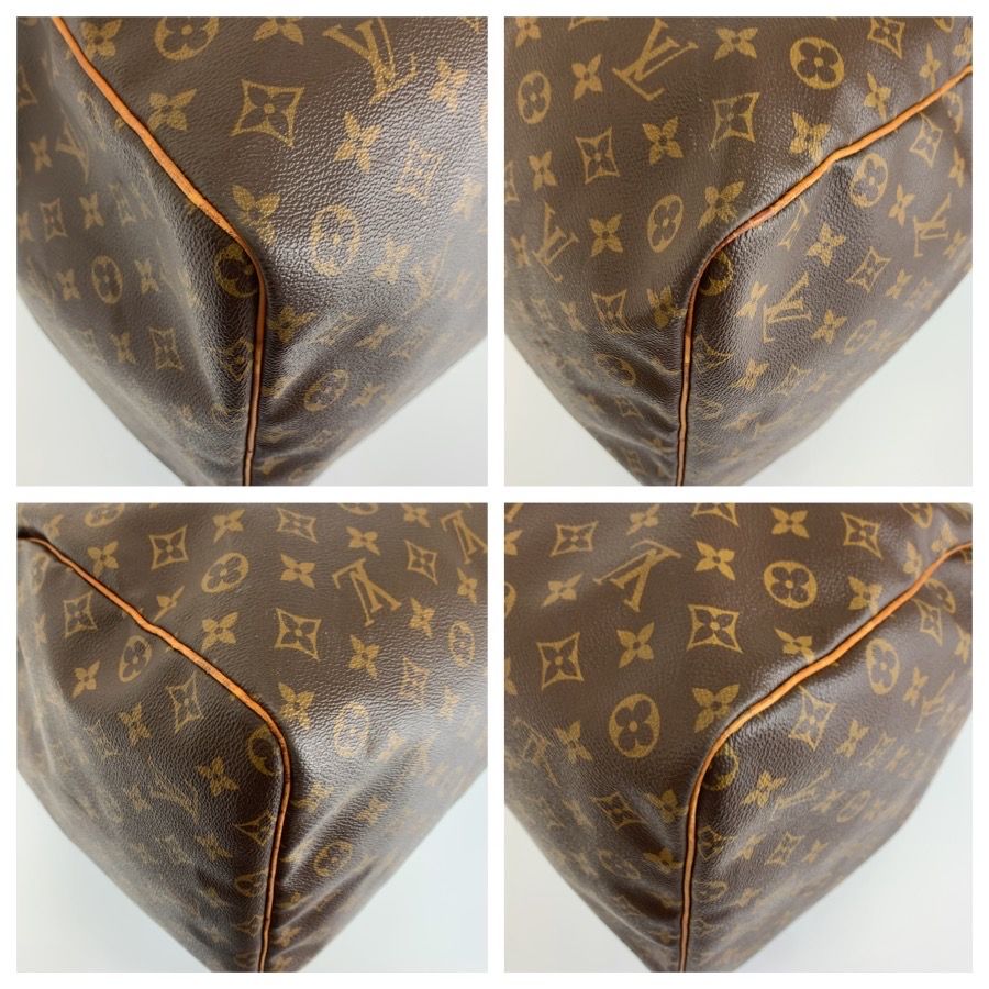 Louis Vuitton Monogram Keepall 60 Brown Gold Leather Boston Bag — view 4