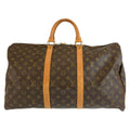 Louis Vuitton Monogram Keepall 50 Brown Gold Leather Boston Bag