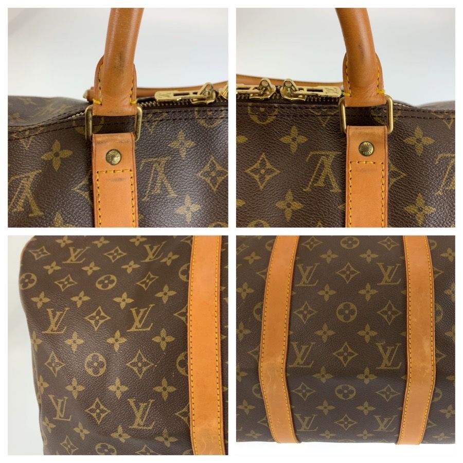 Louis Vuitton Monogram Keepall 50 Brown Gold Leather Boston Bag — view 5