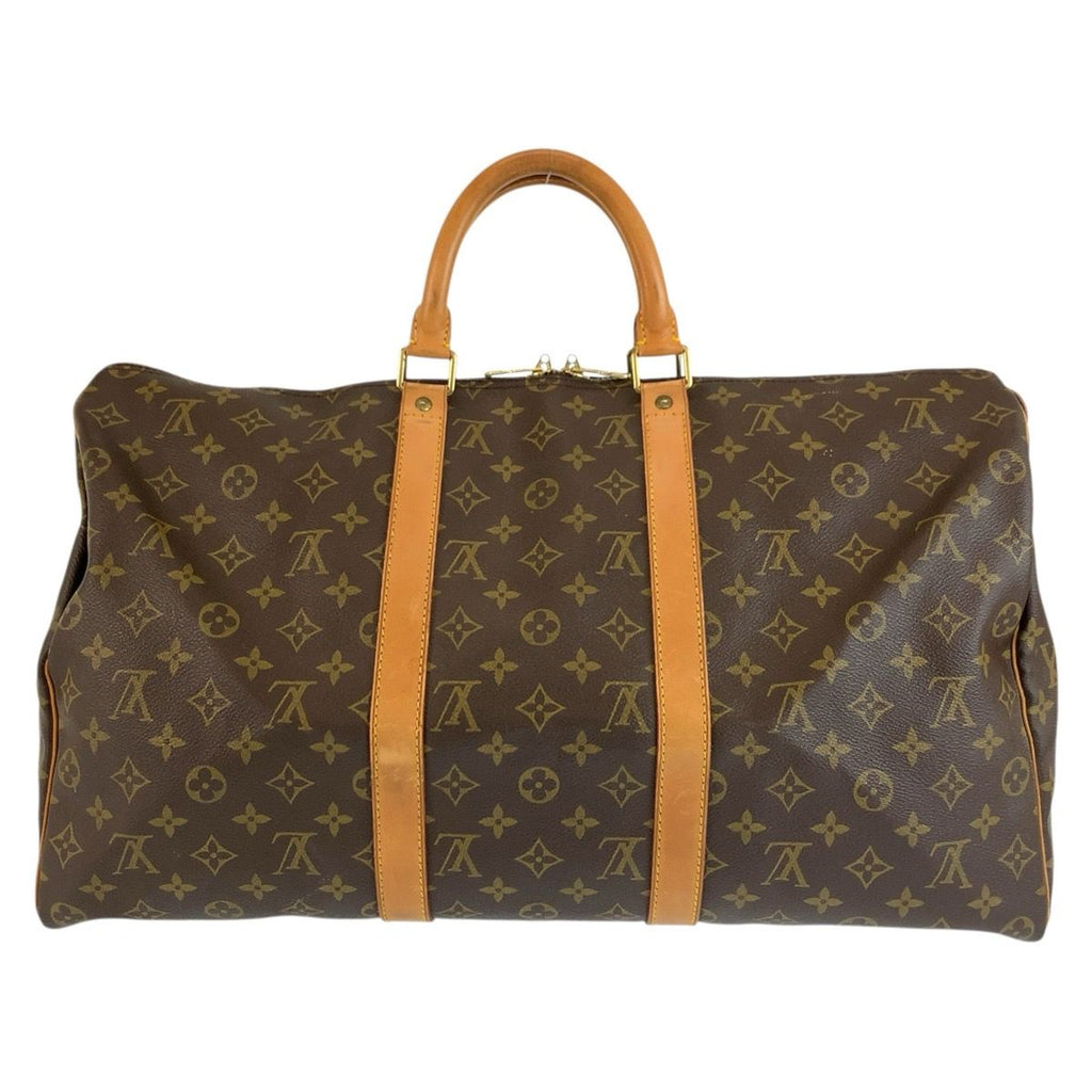 Louis Vuitton Monogram Keepall 50 Brown Gold Leather Boston Bag — view 2