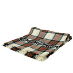 Gucci Shawl Red Ivory Black Plaid Wool Scarf