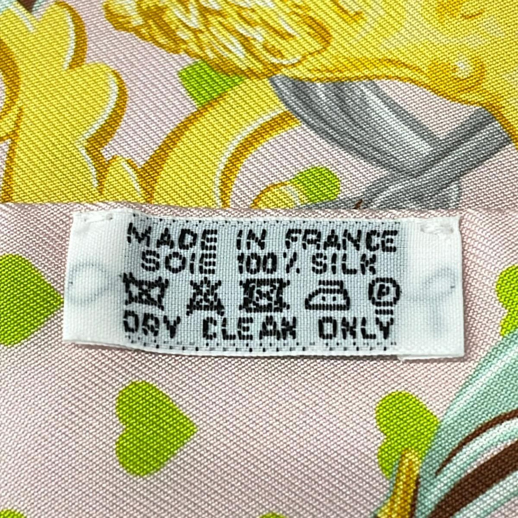 Hermes Scarf Twilly Light Pink Light Green Multi Ribbon Heart — view 3