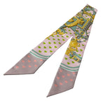 Hermes Scarf Twilly Light Pink Light Green Multi Ribbon Heart — view 4