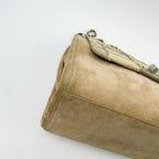 Chanel Patchwork Turnlock 2.55 Chain Shoulder Bag Suede Brown Beige Khaki — view 7