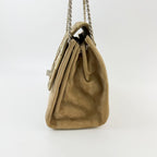 Chanel Patchwork Turnlock 2.55 Chain Shoulder Bag Suede Brown Beige Khaki — view 5