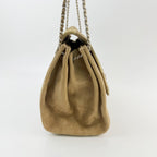 Chanel Patchwork Turnlock 2.55 Chain Shoulder Bag Suede Brown Beige Khaki — view 4
