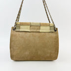 Chanel Patchwork Turnlock 2.55 Chain Shoulder Bag Suede Brown Beige Khaki — view 3