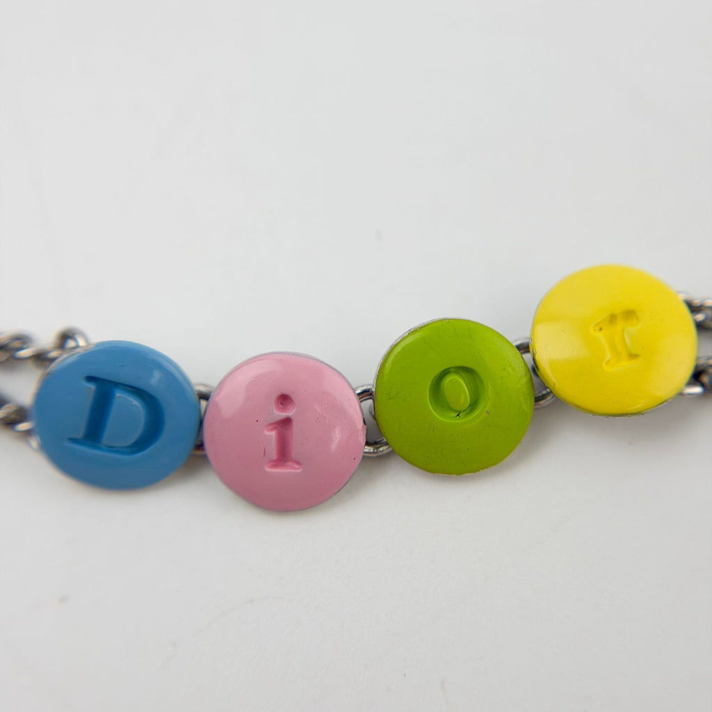 Dior Logo Circle Chain Necklace Plated Silver Vintage — view 4
