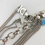 Dior Logo Circle Chain Necklace Plated Silver Vintage — view 6