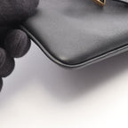 Prada Shoulder Bag Triangle Plate Black Leather Logo — view 5